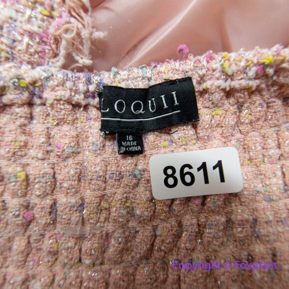 Eloquii tweed cropped top rainbow pink women plus size 16 - Picture 9 of 10
